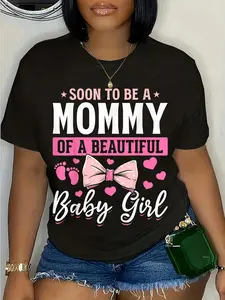 100% Cotton Soon To Be A Mommy Baby Girl Mom To Be Girl Mommy Baby Girl T-Shirt