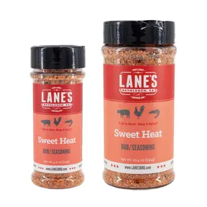 Lane's Sweet Heat Rub Seasoning, All-Natural BBQ Brisket Rub Goes Well with Butt Rub Seasoning, No MSG Brisket Seasoning &, Made in USA