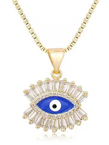 Women's Evil Eye Necklace, 14k Pendant, Turkish Amulet Jewelry Gift, Hypoallergenic Adjustable Chain, Perfect Holiday Present