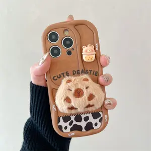 Cute Plush Capybara iPhone Case, Adorable Design, Fits iPhone 17/16/15/14/13/12/11 Pro Max, Perfect Gift for Phone Lovers