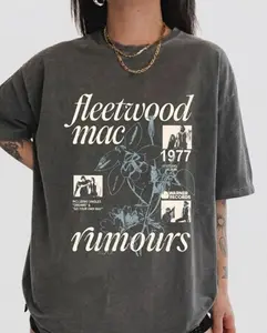 Fleetwood Mac Rumours Vintage T-Shirt  Retro 1977 Rock Band Graphic Tee | Oversized Acid Wash Aesthetic Shirt | Classic Music Fan Top