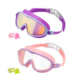 GOECI Outdoor Sports Swimming Equipment - Children's 2-Piece Goggles with Wide Field of View Anti-Fog & Anti-Ultraviolet Protection