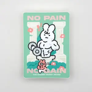 No Pain No Gain Workout Vinyl Sticker - - Waterproof, Dishwasher Safe, Heavyduty Vinyl
