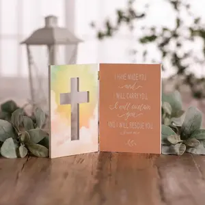 Cross with Bible Verse Folding Tabletop Decoration