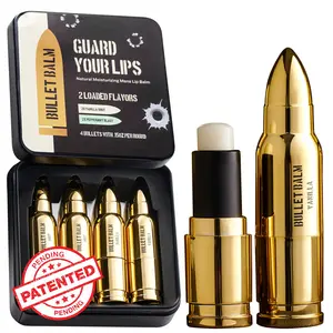 Bullet Lip Balm for Men - 4 Pack (Vanilla & Peppermint) - All-Natural Moisturizing Lip Care - Ideal for Gun Owners & Unique Gifts for Dad Comfort Set