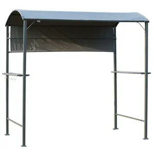 7FT Grill Canopy Rust Free Metal Frame 8 Ground Stakes Reinforced Beams Wind Resistant for Patio or Camping Cookout