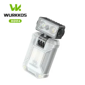 WURKKOS HD04 Clip-On EDC Flashlight – 750LM Multi-Angle 180° Rotating Head Spotlight/Floodlight/RGB for Outdoor Work & Emergency