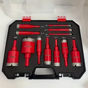 12-piece multifunctional glass and marble drilling bit, dry-wet dual-purpose diamond hole saw reamer, stone reaming bit, sharp cutting, wear-resistant and durable cutting bit set, 6mm-35mm bit.