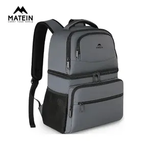 MATEIN Cooler Backpack, Insulated Lunch Backpack for Men & Women, 26-Can Capacity Leakproof Double-Layer Cooler Bag with Cooler Compartment, Lightweight Soft Backpack for Beach, Camping, Hiking & Travel