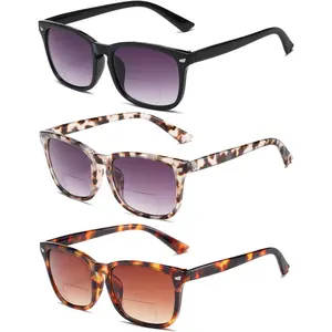 TRAIL RECKONING Bifocal Sunglasses For Women Classic Retro Reading Sunglasses 3 Pack UV400 Sun Readers Glasses With Metal Spring