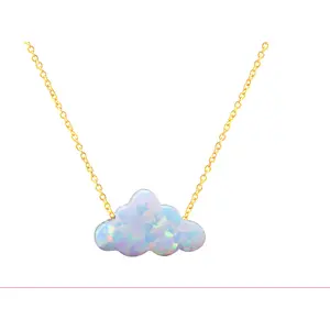 Cloud Necklace, Cloud Charm, Pendant on a Dainty Gold Plated Non Tarnish