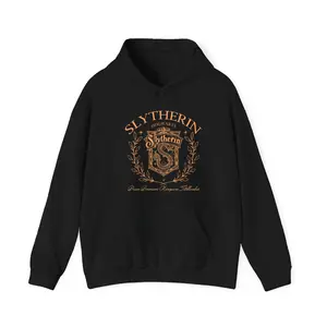 Vintage Slytherin Hoodie, Wizard House Hoodie Unisex Classic Cotton Collar