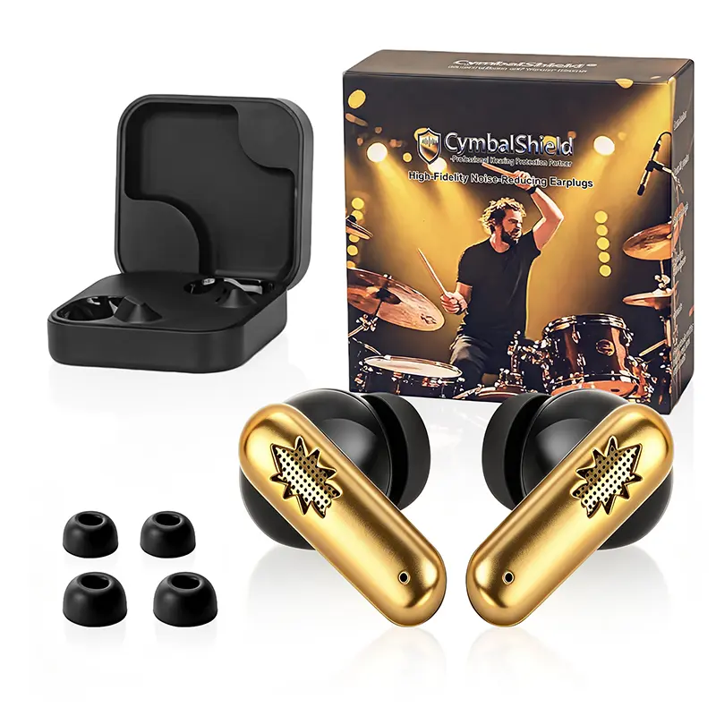 Cymbalshield High Fidelity Earplugs for Concerts, Festivals, Musicians, DJs, Night-Life, Motorcycle Hearing Protection Earplug Film - Ear Plugs for High Fidelity Noise Earplug Accessories