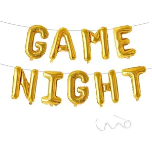 Night Balloon Banner,Party Backdrop Photography for   Birthday Party Decor Sleepover Slumber Prom Gaming Party Cake Table Decor