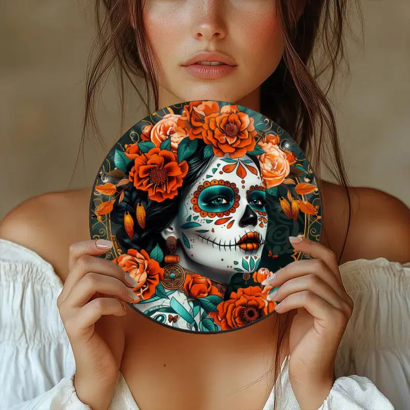 Universal Laptop Skins Wrap for 14 - Sugar Skull Girl dia de
