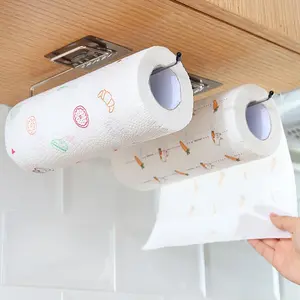 Kitchen Roll Holder, 1 Count Multifunctional Adhesive Household Paper Roll Holder, Tissue Towel Bar, Kitchen Paper Towel Roll Rack, Kitchen Accessories, Bathroom Gadgets 2024, 2024 Home Bundles