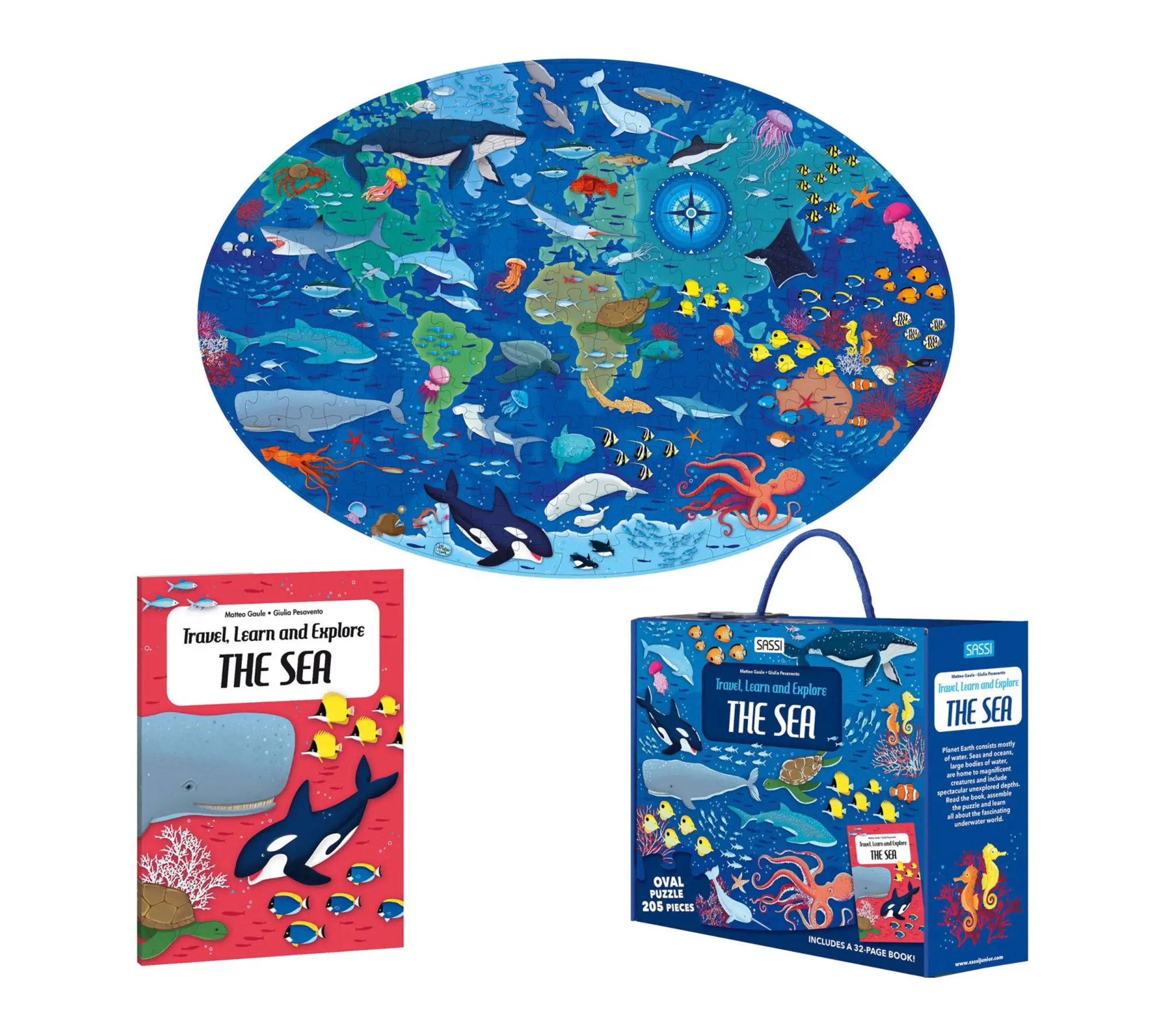 Sassi: Travel, Learn & Explore - The Sea, 205pcPuzzle/Book Sassi: Travel, Learn & Explore - The Sea, 205pcPuzzle/Book
