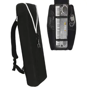 88 Key Keyboard Case for Digital Pianos (52.4") - Padded Water-Resistant Hardcase Alternative with Adjustable  Strap & Reflective Strips