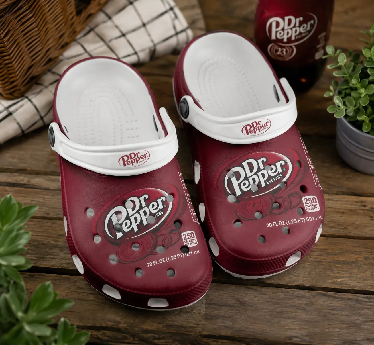 Retro Graphic Clogs, Vintage Red Foam Garden Shoes, Lightweight Slip On Comfort Clog, Casual Summer EVA Shoes for Women Men