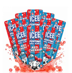 ICEE Red Cherry Popping Boba (10 Pack with Straws) – Bursting Fruit Pearls for Bubble Tea, Drinks & Desserts – Gluten-Free, Soy-Free & Dairy-Free