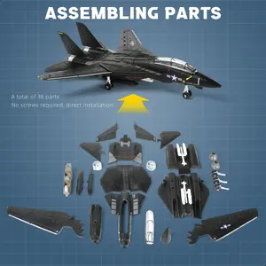 F-14a Aircraft Model Kit, Plastic Material, Adult Collectible Desk Decor, Office Table Ornament, Perfect Gift for Collectors & Holidays