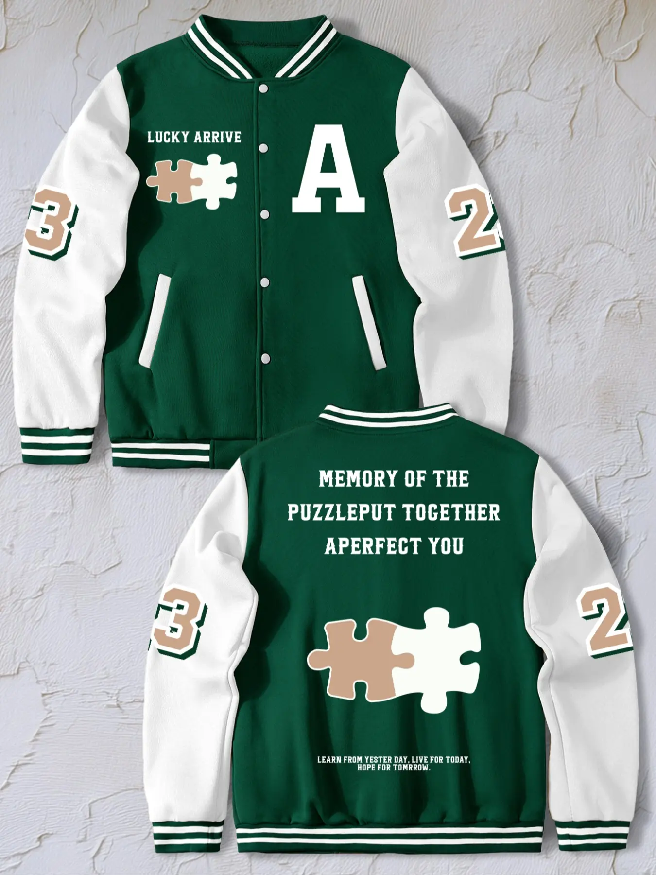 Men's Graphic Letter Print Casual Outdoor Fleece Knit Jacket, Baseball Jacket for All Seasons, Men's Fashion Outerwear