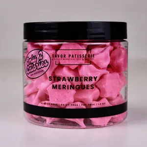 Savor Patisserie Strawberry Meringues - 70 Pieces, 2 Calories Each, Gluten Free, Dairy Free, Fat Free, Perfect Snack or Dessert, Sweet & Fruity Treat