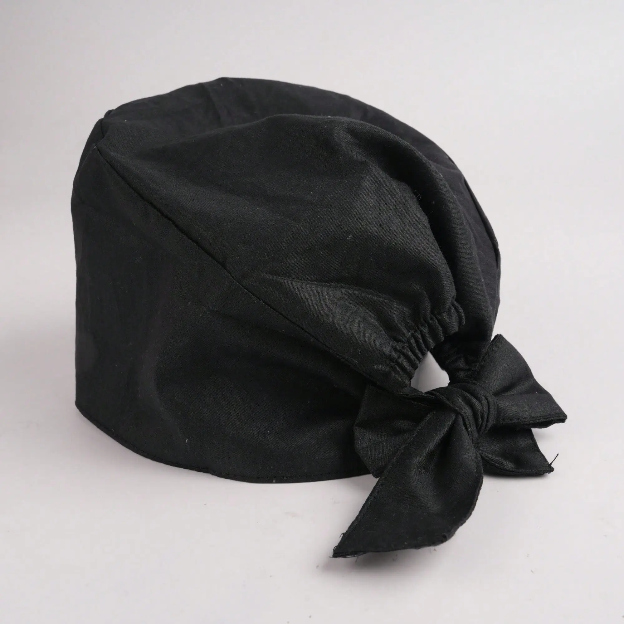 Black Cotton Surgical Cap, Solid Color, Premium Soft Cotton Fabric, Nurse/Doctor/Surgical Scrub Hat