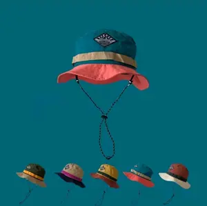 [Quick-Dry Sunshade Hat] Women's Contrast Unisex Fisherman Bucket Hat, Sports & Outdoor Accessories, Foldable Mountaineering Cap with Carrying Bag, Portable for Camping Hiking, 1 Size, Adults Gifts