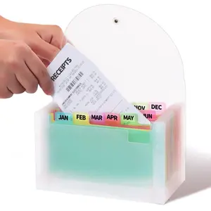 Small Receipt Holder Organizer Folder for Purse, Small Accordion File Organizer Expanding File Folder, Small Pocket Expandable Folder for Small Business Coupon Receipt Storage, 7x4.5 Inches