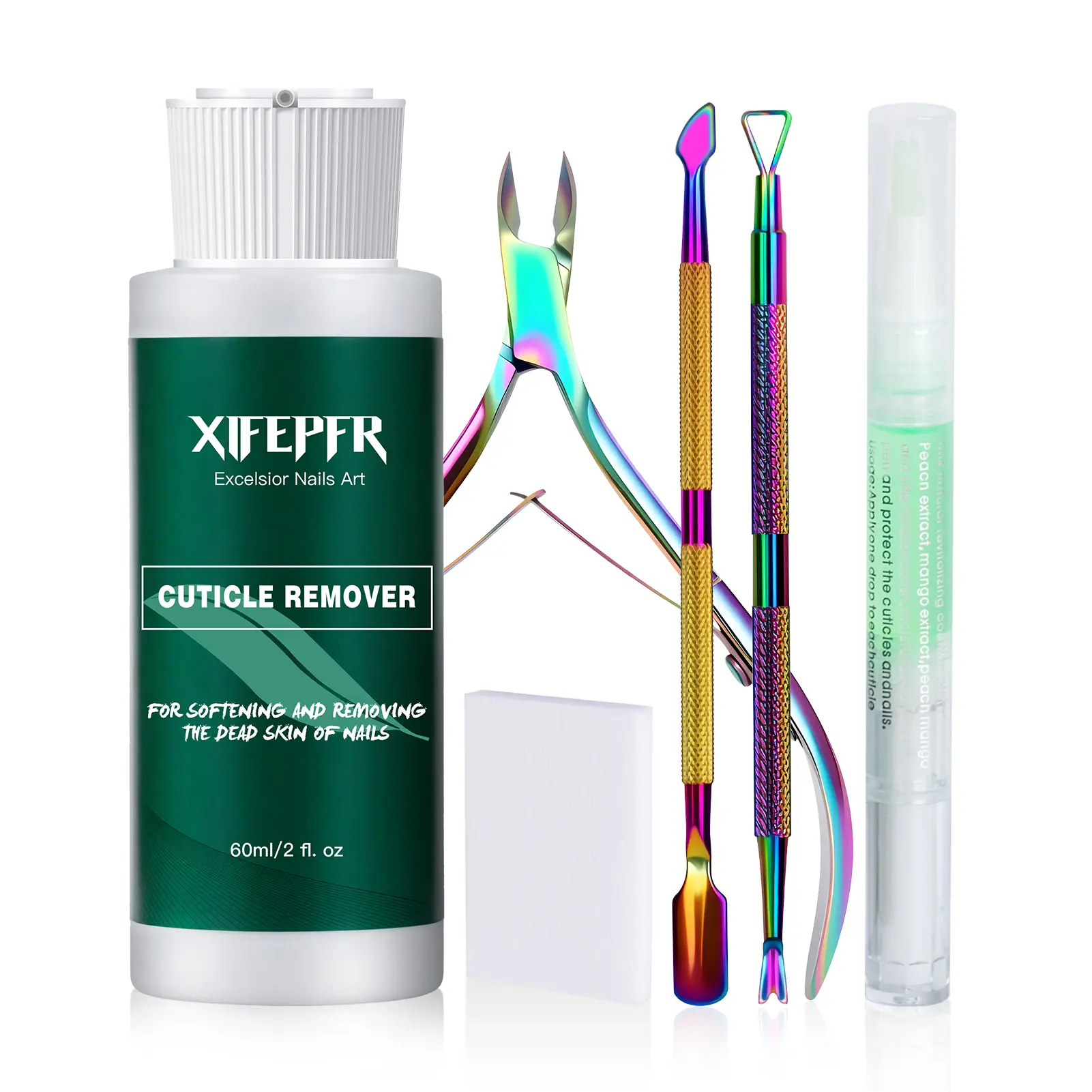 Cuticle Remover Kit - Cuticle Remover Cream & Cuticle Oil Pen for Soften Moisturize, Cuticle Trimmer/Nipper, Cuticle Pusher and Nail Cotton Pads for Professional Manicure, Gifts for Women