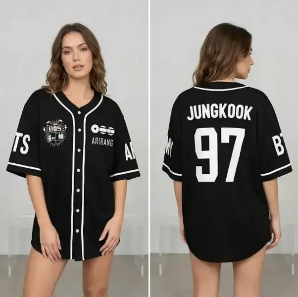 Kpop Member Name Baseball Jersey, Korean Music Concert Shirt, Button Down Fan Apparel, Unisex Streetwear Jersey, Kpop Fan Gift for Men and Women