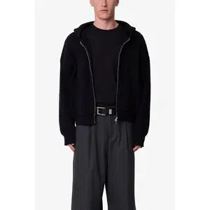 mnml Knit Zip Up Hoodie - Black mnml Knit Zip Up Hoodie - Black
