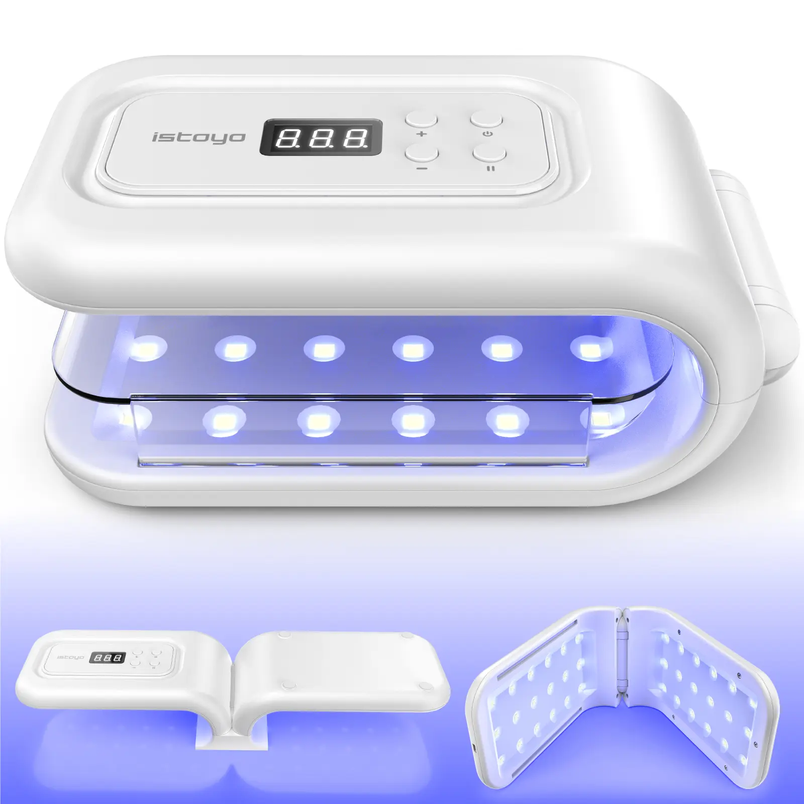 ISTOYO UV Resin Curing Lamp - Large Double-Sided 36 LED Light with 7 Timer Settings, Digital Display, 180° Adjustable Stand for Nail Art, Jewelry Making, DIY Crafts