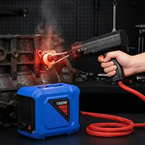 1800W Heavy-Duty Handheld Induction Heater 5-8 Sec Fast Heating, 1472°F Max, for Rusted Bolts & Industrial Use