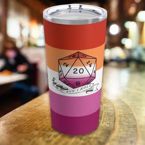 Nerdy Lesbian Pride Tumbler | How I Roll Stainless Insulated Drinkware Steel