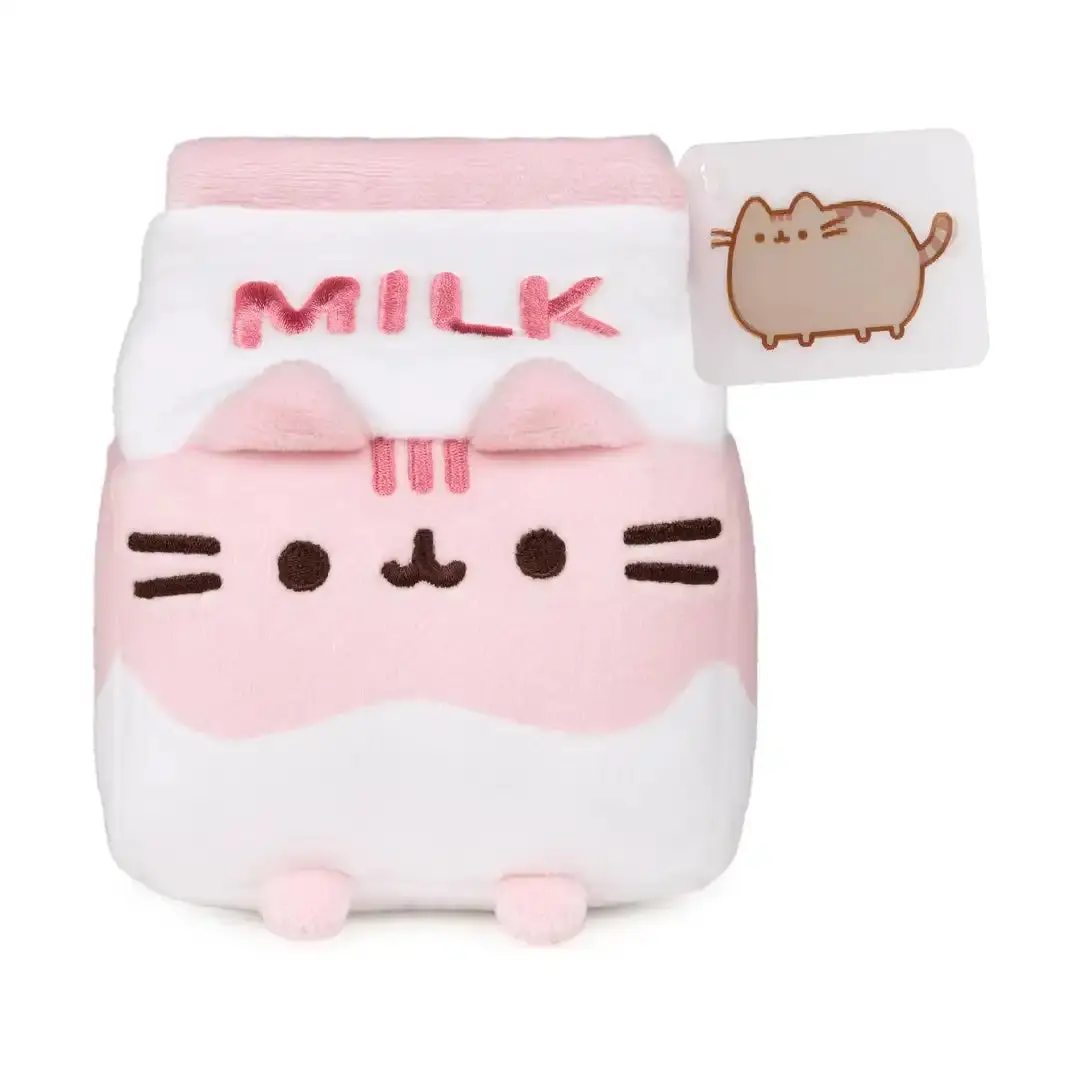 GUND Pusheen Strawberry Milk Cat 6" Plush Toy, Cuddly Doll Gift, Fluffy Milky Kawaii Animal, Soft Squishy Companion, Soft Collectible