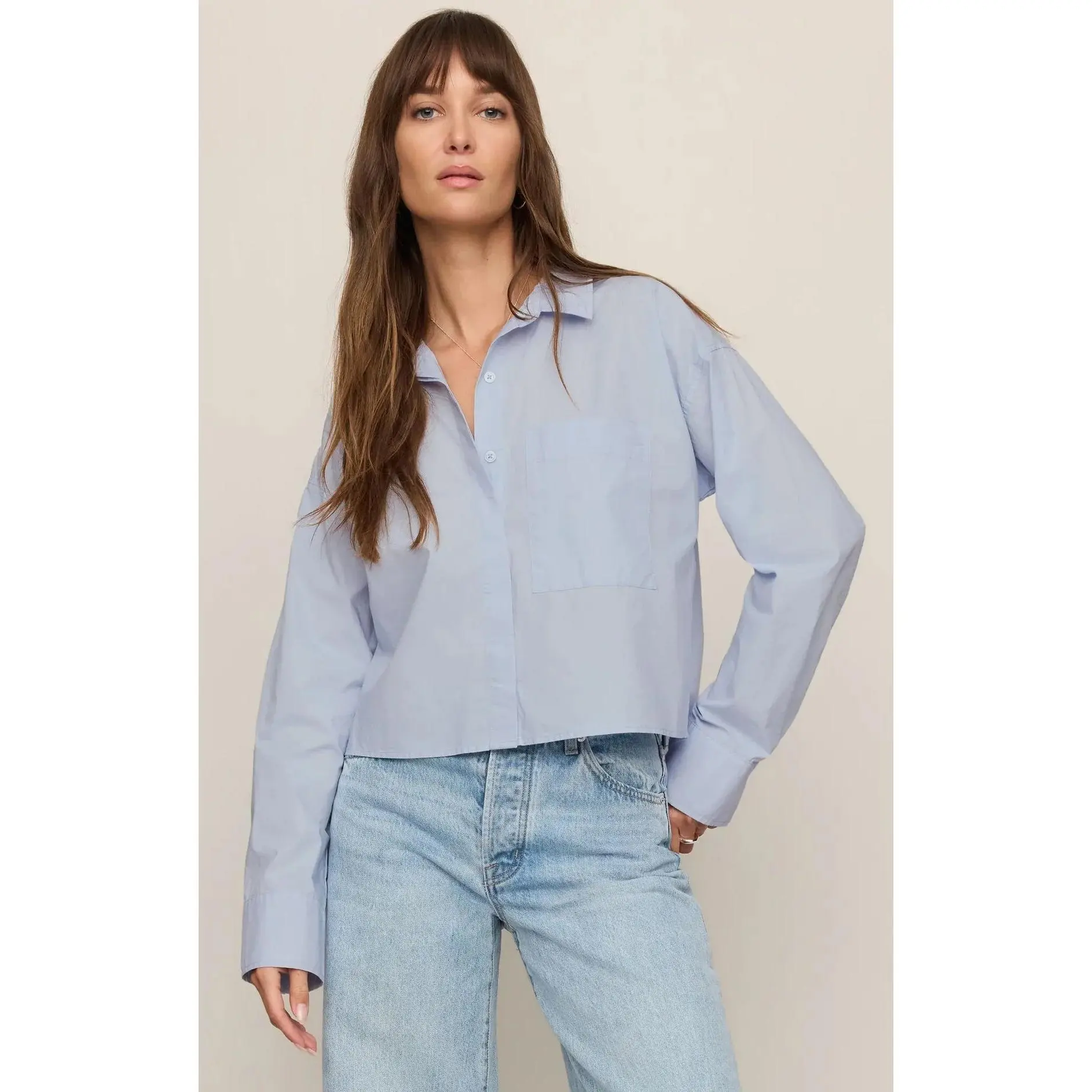 Favorite Button Up Top Hamptons Blue