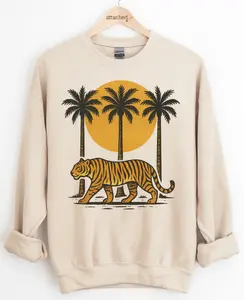Retro Tropical Tiger Graphic Top