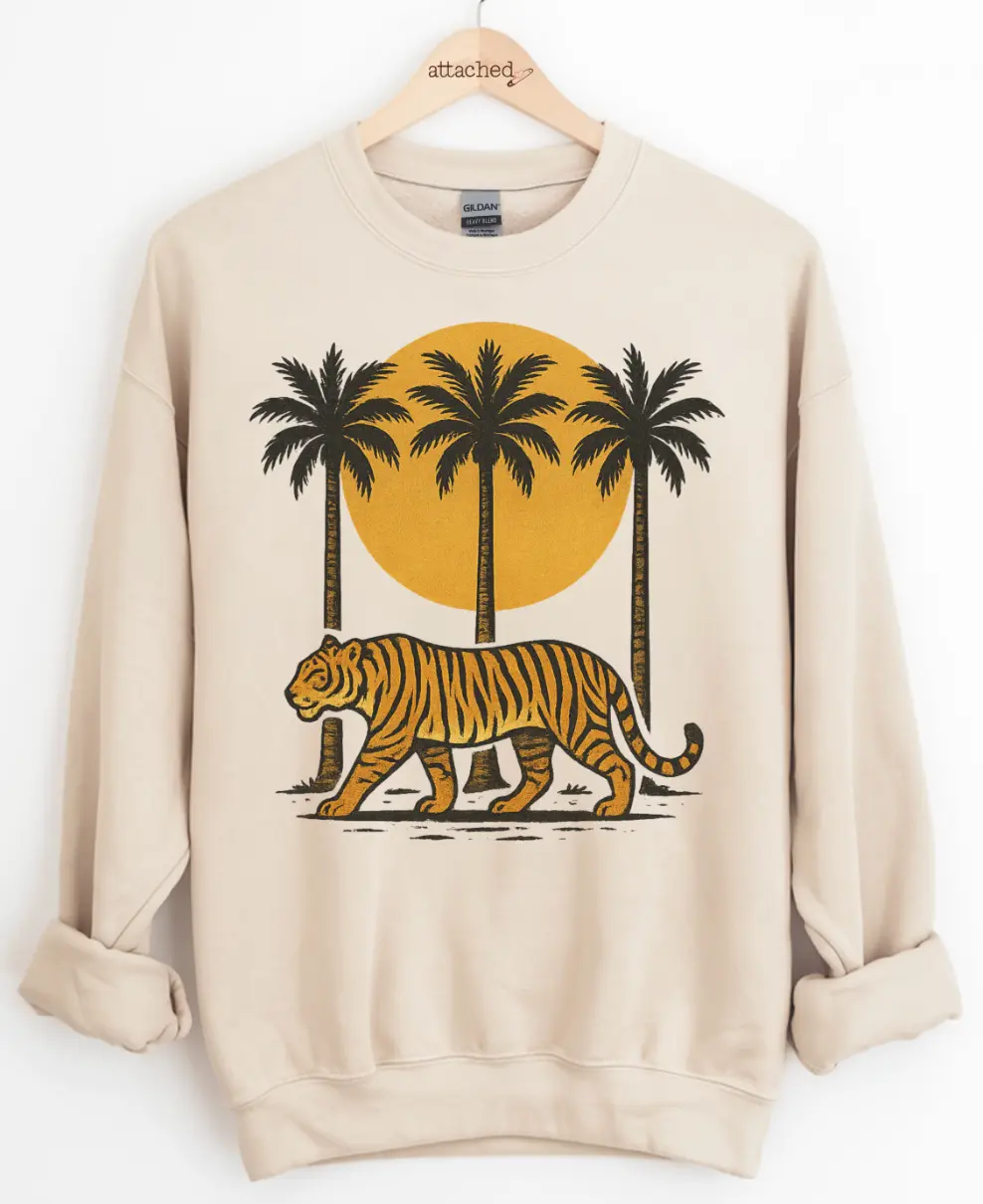 Retro Tropical Tiger Graphic Top