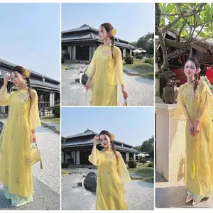 Vietnamese Ao Dai M12 For Women ( Vietnamese Size ) / Áo Dài Cách Tân Truyền Thống Việt Nam/ Girl Ao Dai / Luna Ao Dai