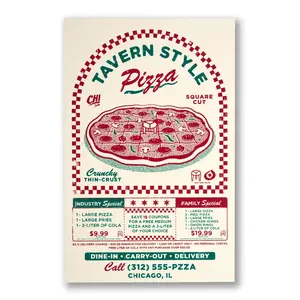 Tavern Style Pizza Printed Poster