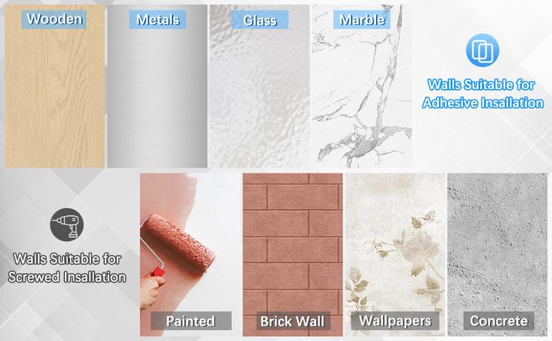 2  Pack Hat Organizer Wall Mounted Adhesive Cap Rack Holds 18 Hats for Closet Door Bedroom Black or White