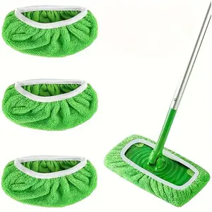 Washable Microfiber Mop Pad, 3 Counts Durable Wet and Dry Replaceable Mop Pad Set for Floor Cleaning, Household Cleaning Supplies, Mop Head