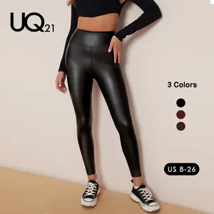 UNIQUE 21 Women’s Soft Faux Leather Leggings High Waisted Stretch  PU Slim Pleather Pants Tights