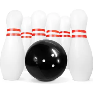 Inflatable Giant Bowling Game for Family - 14" Ball & 6 Oversized 22" Pins, Blow Up Yard Game Set for Backyard Camping Beach Indoor Playroom, Portable Easy Setup Party Activity