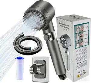 Filtered High Pressure Rain Handheld Shower Head Set, 3 Spray Modes, Adjustable Design, On-Off Switch, 59 in/1.5M Hose, Home Bathroom Fixture for Comfortable Bathing Experience, High Pressure Shower Head, Rain Shower Head