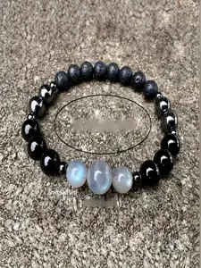 Sunstone Obsidian Flame Stone 8mm Beaded Bracelet, Unique Jewelry Piece, Perfect Gift Idea, Stylish Accessory for Daily Wear
