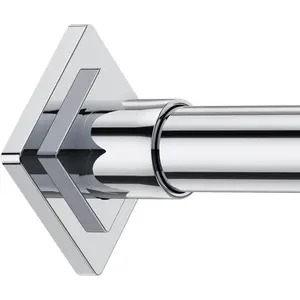 Chrome Shower Curtain Rod Spring Tension 30 to 80 Inch,1 Inch Diameter Adjustable Shower Rods for Bathroom,No Drilling