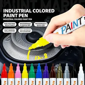 【12 Color Oil-Based Paint Markers Permanent】Waterproof Pens for Metal Rock Wood Glass Ceramic, Quick-Dry Durable Easy to Use Fade-Resistant Tire Art Marker Pen - Art Supplies Accessories for DIY Crafts Tire Car Detailing Gift, Perfect for Creative Designs